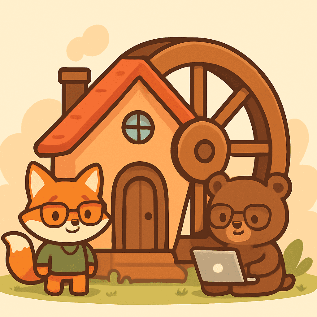 Abstract image of a house within a wheel